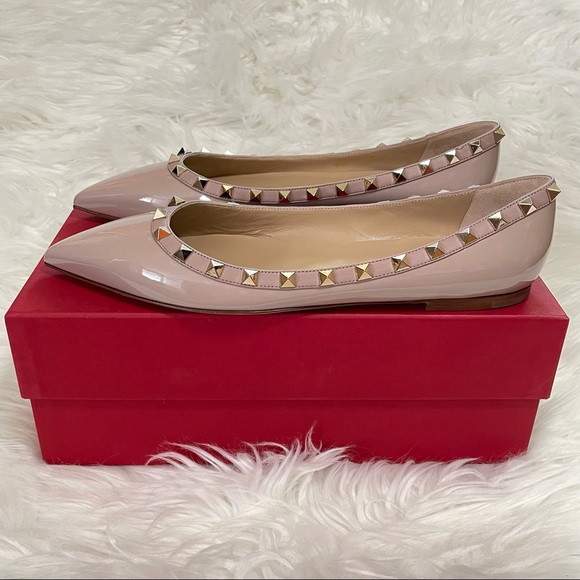 Valentino Garavani Patent Rockstud Pointed Toe Ballerina Flat size 40 - Picture 4 of 12